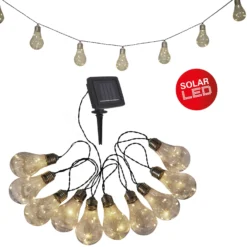 LED-Solar-Lichterkette Glühbirne, 10-flg.