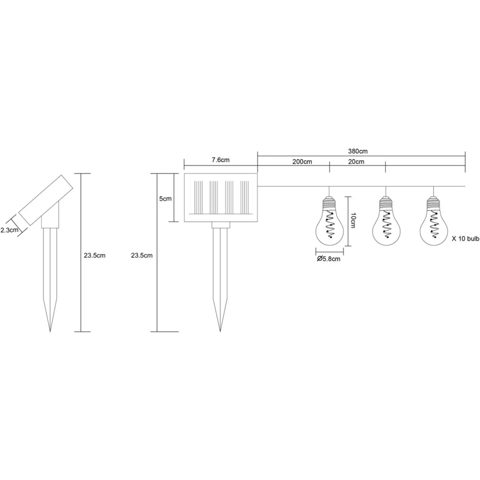 LED-Solar-Lichterkette 33708-10 in Silber metallic