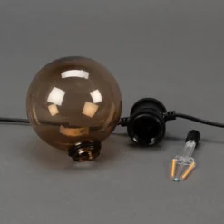 LED-Solar-Lichterkette Party, 7W, braun, IP44, 1800K