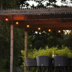 LED-Solar-Lichterkette Party, 7W, braun, IP44, 1800K