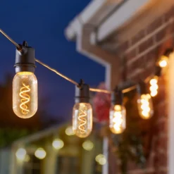LED-Solar-Lichterkette Vintage 365, 8-flammig, Glas, IP44