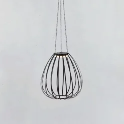 LED-Solar-Pendelleuchte Ovia, Ø 42 cm, schwarz, IP44, dim.