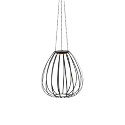 LED-Solar-Pendelleuchte Ovia, Ø 42 cm, schwarz, IP44, dim.