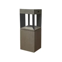 LED-Solar-Sockellampe Teckalu Sensor teak/schwarz