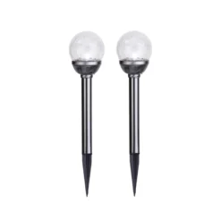 LED-Solarstäbe mit Kugeln 2-er Set