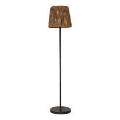 LED-Solar-Stehlampe Cesta 127cm braun/schwarz Plastik/Metall
