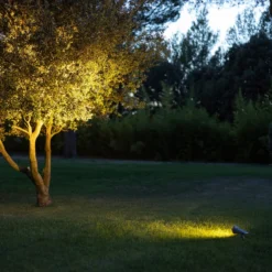 LED-Solar-Strahler OJE, grau, dimmbar Tageslichtsensor Timer