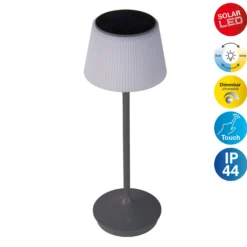 LED-Solar-Tischleuchte Emmi CCT aufladbar, grau