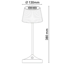LED-Solar-Tischleuchte Emmi CCT aufladbar, grau