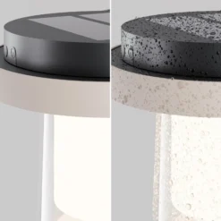 LED-Solar-Tischleuchte Lantra, weiß, Höhe 10 cm, IP44 Dimmer
