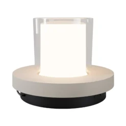 LED-Solar-Tischleuchte Lantra, weiß, Höhe 10 cm, IP44 Dimmer