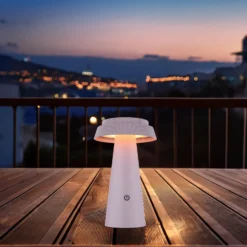 LED-Solar-Tischleuchte 36624, pink, Akku, CCT, IP54, dimmbar