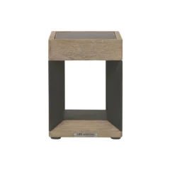 LED-Solartischleuchte Teckalu, schwarz/holz hell
