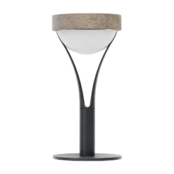 LED-Solartischleuchte Tyble, schwarz / teak, 2.700 K, 200 lm