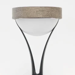 LED-Solartischleuchte Tyble, schwarz / teak, 2.700 K, 200 lm