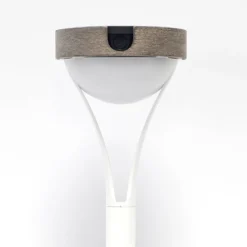 LED-Solartischleuchte Tyble, weiß / teak, 2.700 K, 200 lm