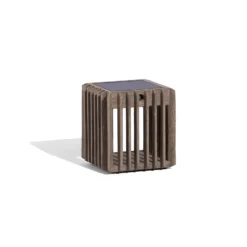 LED-Solartischleuchte Verti, teak-grau, 3.000 K, 300 lm