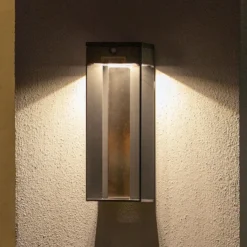 LED-Solarwandleuchte Blade mit Sensor, grau