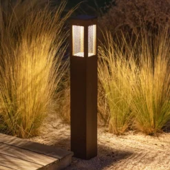 LED-Solar-Wegeleuchte Tradition Sensor Corten 90cm