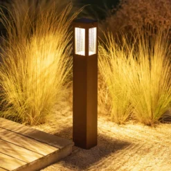 LED-Solar-Wegeleuchte Tradition Sensor Corten 90cm