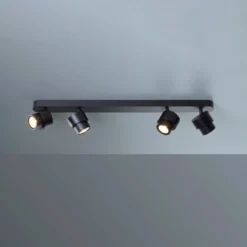 LED-Spot BRUSH, schwarz, 70 cm, 4-flg., Metall, dim, 2.700 K