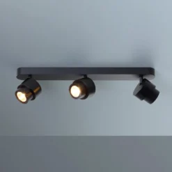 LED-Spot BRUSH, schwarz, 50 cm, 3-flg., Metall, dim, 2.700 K