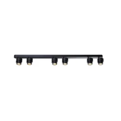 LED-Spot BRUSH, schwarz, 110 cm, 6-flg., Metall, dim 2.700 K