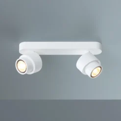 LED-Strahler BRUSH, weiß, 30 cm, 2-flg. Metall, dim, 2.700 K