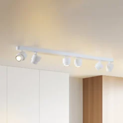 LED-Strahler BRUSH, weiß, 110 cm, 6-flg. Metall, dim 2.700 K