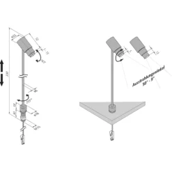 LED-Strahler Zoom, schwarz, 4.000 K, 1 W 350 mA