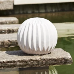 LED-Terrassenlampe Sandy, Ø 25,5 cm weiß Kunststoff Batterie