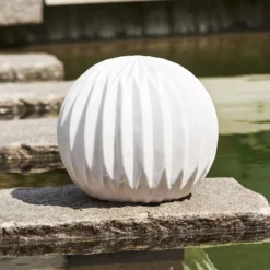 LED-Terrassenlampe Sandy, Ø 25,5 cm weiß Kunststoff Batterie