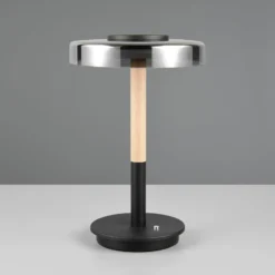 LED-Tischlampe Celeste chrom/holz 35 cm Glas/Metall Touchdim