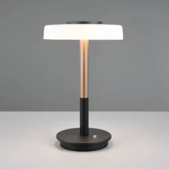 LED-Tischlampe Celeste weiß/braun 35 cm Glas/Metall Touchdim