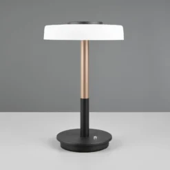 LED-Tischlampe Celeste weiß/braun 35 cm Glas/Metall Touchdim