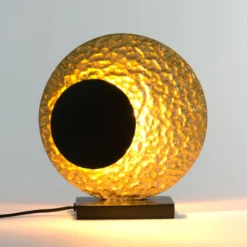 LED-Tischlampe INFINITY TAVOLO, schwarz/gold, 27 cm, Metall