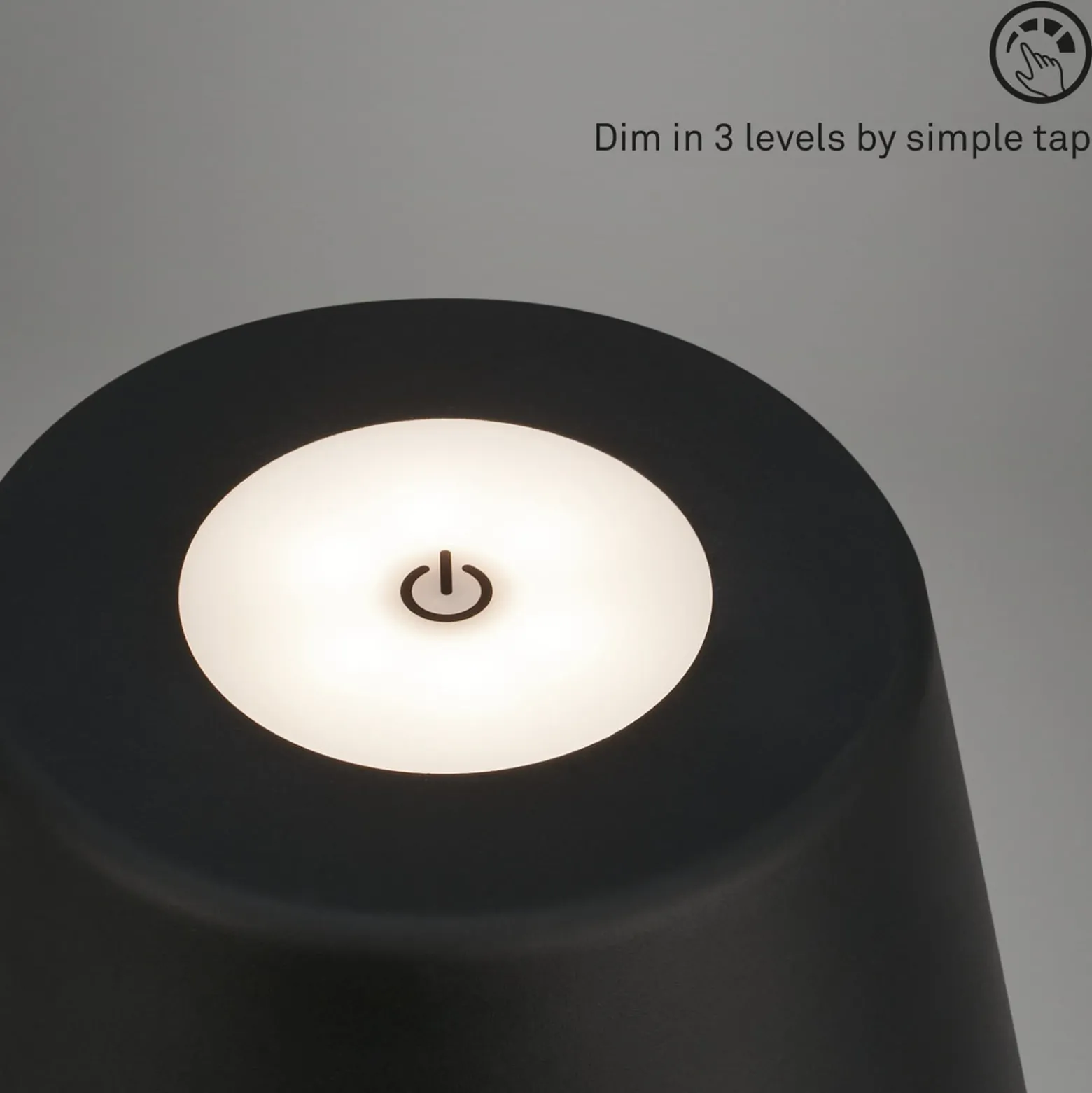 LED-Tischlampe Kihi mit aufladbarem Akku, schwarz