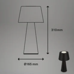LED-Tischlampe Kihi mit aufladbarem Akku, schwarz