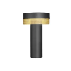 LED-Tischlampe Mesh Akku, Höhe 24cm, schwarz/gold