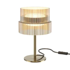 LED-Tischlampe SCALA, braun/bronze, Höhe 24 cm, Glas, Dimmer