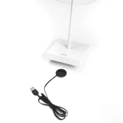 LED-Tischlampe Scilla mit USB, weiß