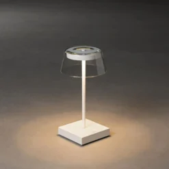 LED-Tischlampe Scilla mit USB, weiß