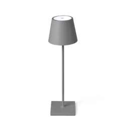 LED-Tischlampe Toc mit USB-Charger, IP54, grau