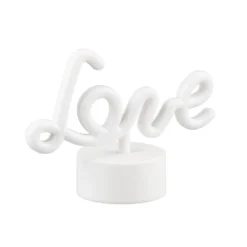 LED-Tischleuchte Amor, weiß, Kunststoff, Batterie, USB