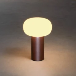 LED-Tischleuchte Antibes, IP54, Akku, RGBW, rost
