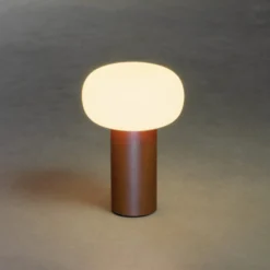 LED-Tischleuchte Antibes, IP54, Akku, RGBW, rost