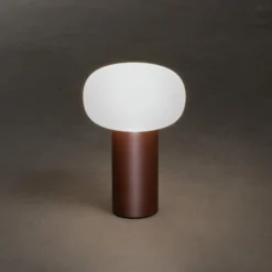 LED-Tischleuchte Antibes, IP54, Akku, RGBW, rost