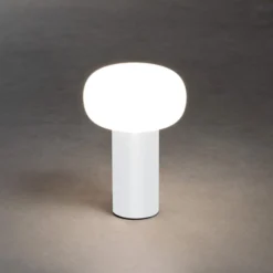 LED-Tischleuchte Antibes, IP54, Akku, RGBW, weiß