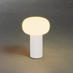 LED-Tischleuchte Antibes, IP54, Akku, RGBW, weiß