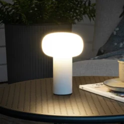 LED-Tischleuchte Antibes, IP54, Akku, RGBW, weiß
